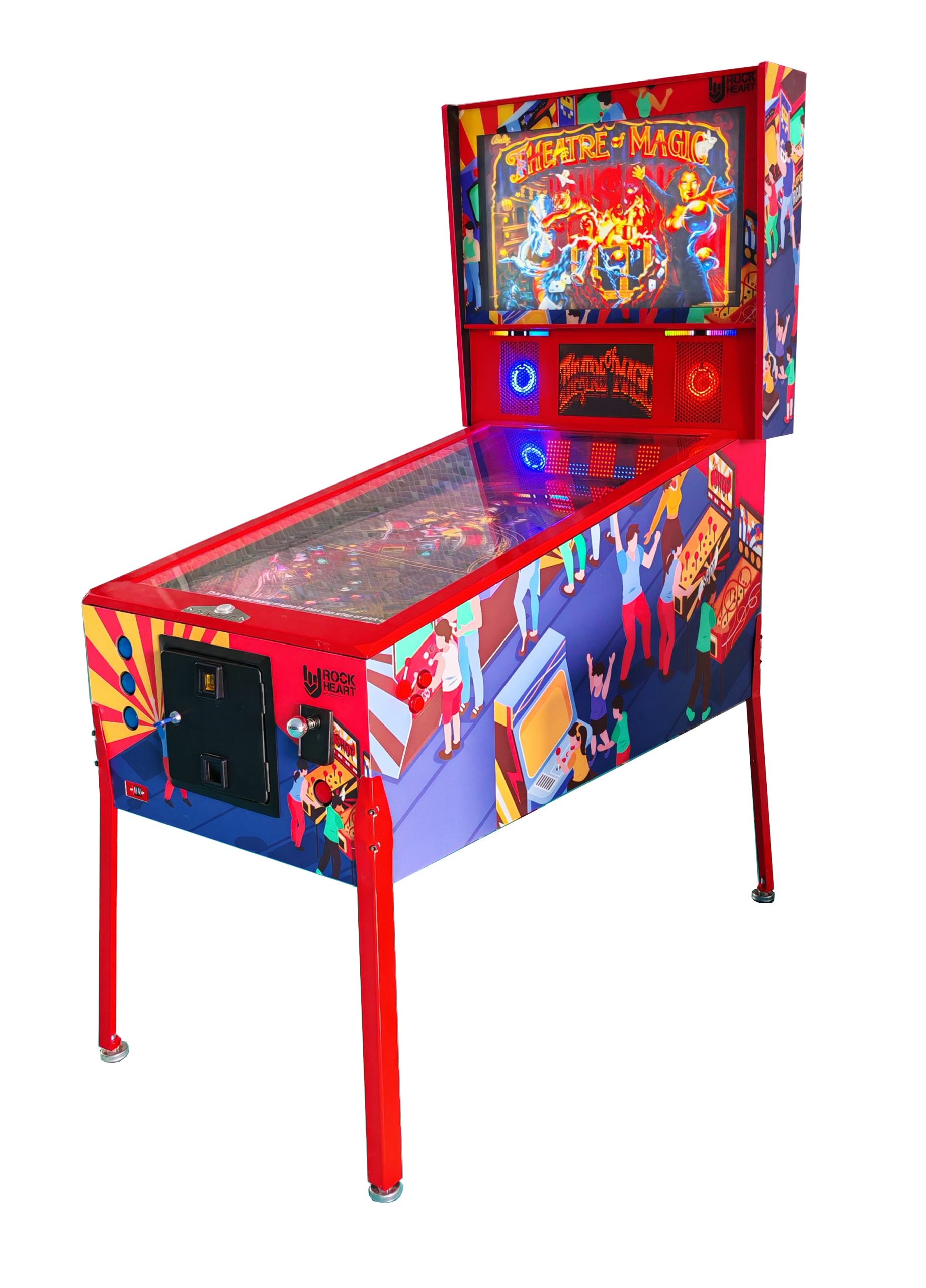 Pinups Poper 49" 4K Ultimate Home Pinball Machine | 1797 Games, 3-Screen FX3 Arcade with Haptic & Light FX