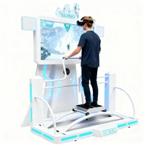 VR Ski Simulator Arcade Machine - Immersive Motion-Based VR Skiing Experience with 200+ Slopes & Remote Content Updates for Indoor Entertainment Centers