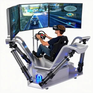 Triple-Screen 6-DOF Racing Simulator & VR Impaired Driving Safety Trainer | Dual-Purpose Commercial Motion Simulator with 200+ Scenarios & Remote Updates
