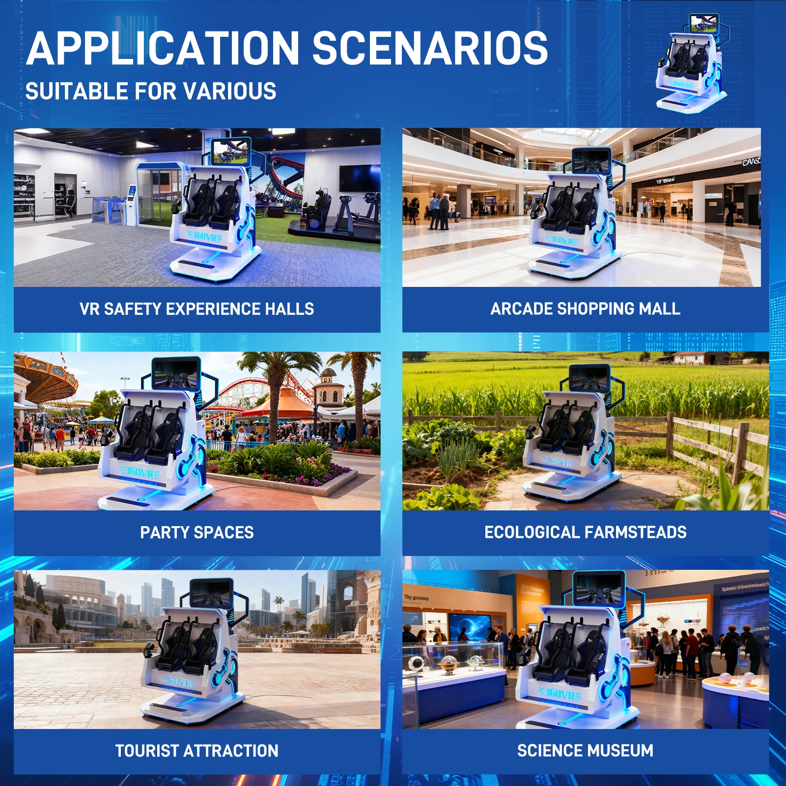 Dual 360° VR Motion Flight Simulator - Large Commercial Roller Coaster & Flying Experience for Malls, Theme Parks, and Entertainment Centers | 200+ VR Games with Remote Updates - Image 8