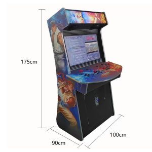 32-Inch Curved LCD 4-Player Arcade Cabinet - Wooden Frame with Classics Like Street Fighter & Cadillacs and Dinosaurs