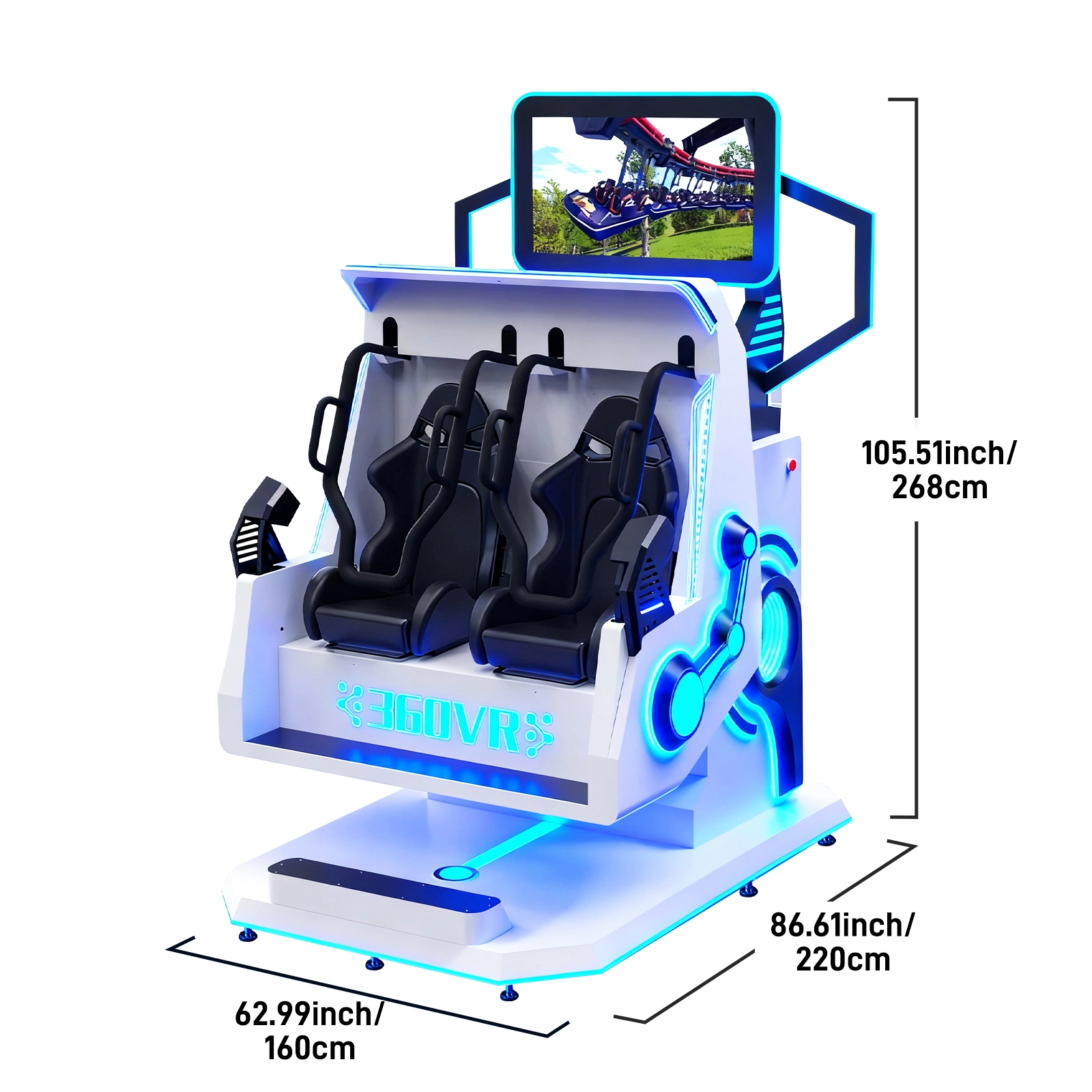 Dual 360° VR Motion Flight Simulator - Large Commercial Roller Coaster & Flying Experience for Malls, Theme Parks, and Entertainment Centers | 200+ VR Games with Remote Updates - Image 7