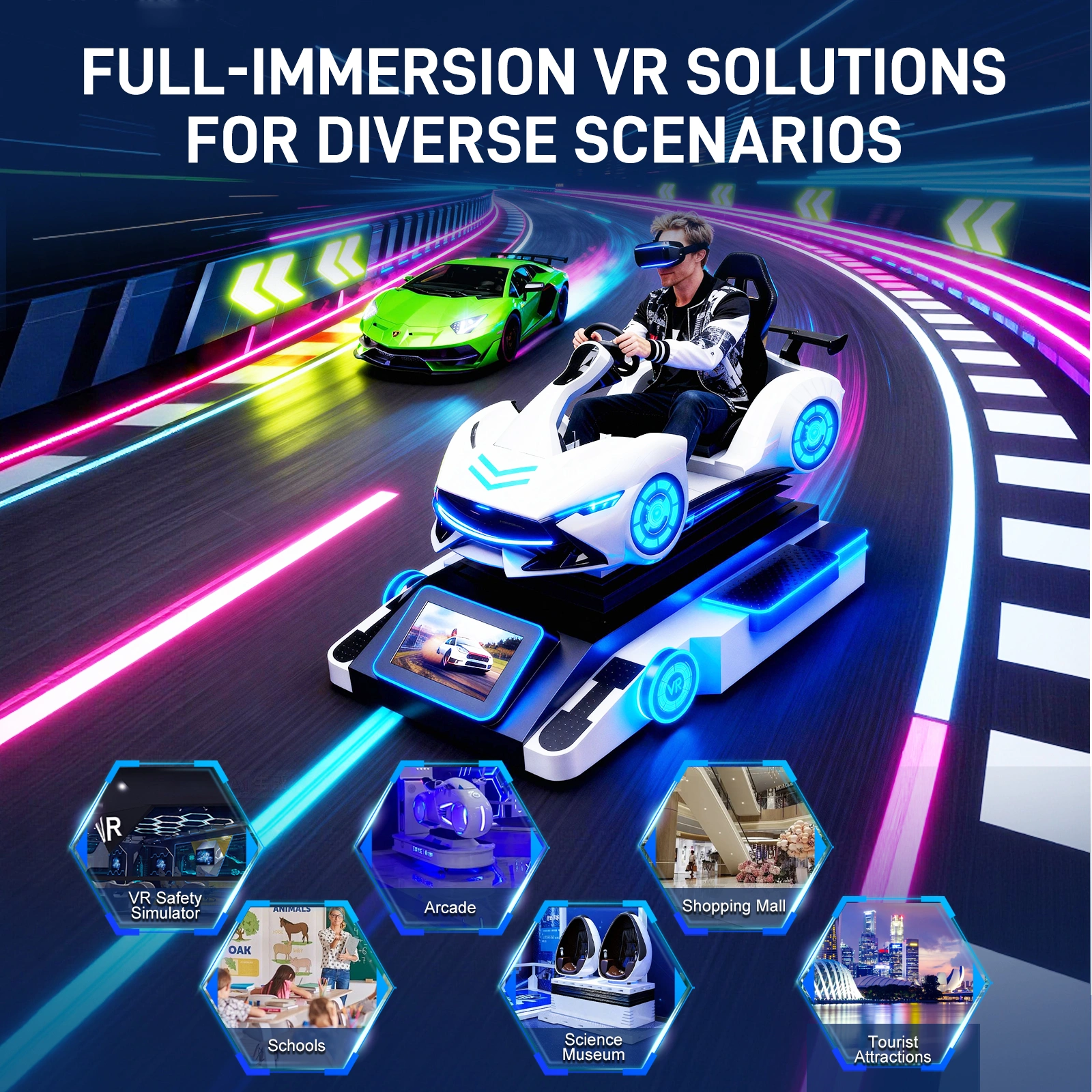 VR Racing Simulator Arcade Machine - All-in-One Immersive Motion Cockpit with 200+ VR Games & Remote Updates | Commercial-Grade VR Driving Experience - Image 9